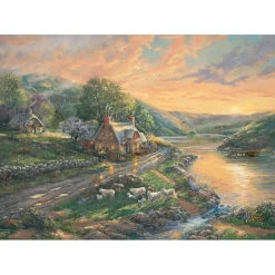 Puzzle 1000 pièces : Aube à Emerald Valley - Thomas Kinkade - Schmidt