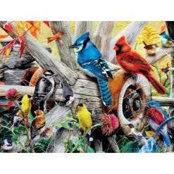 Puzzle 1000 pièces : Audubon - Les oiseaux du jardin - Master Pieces