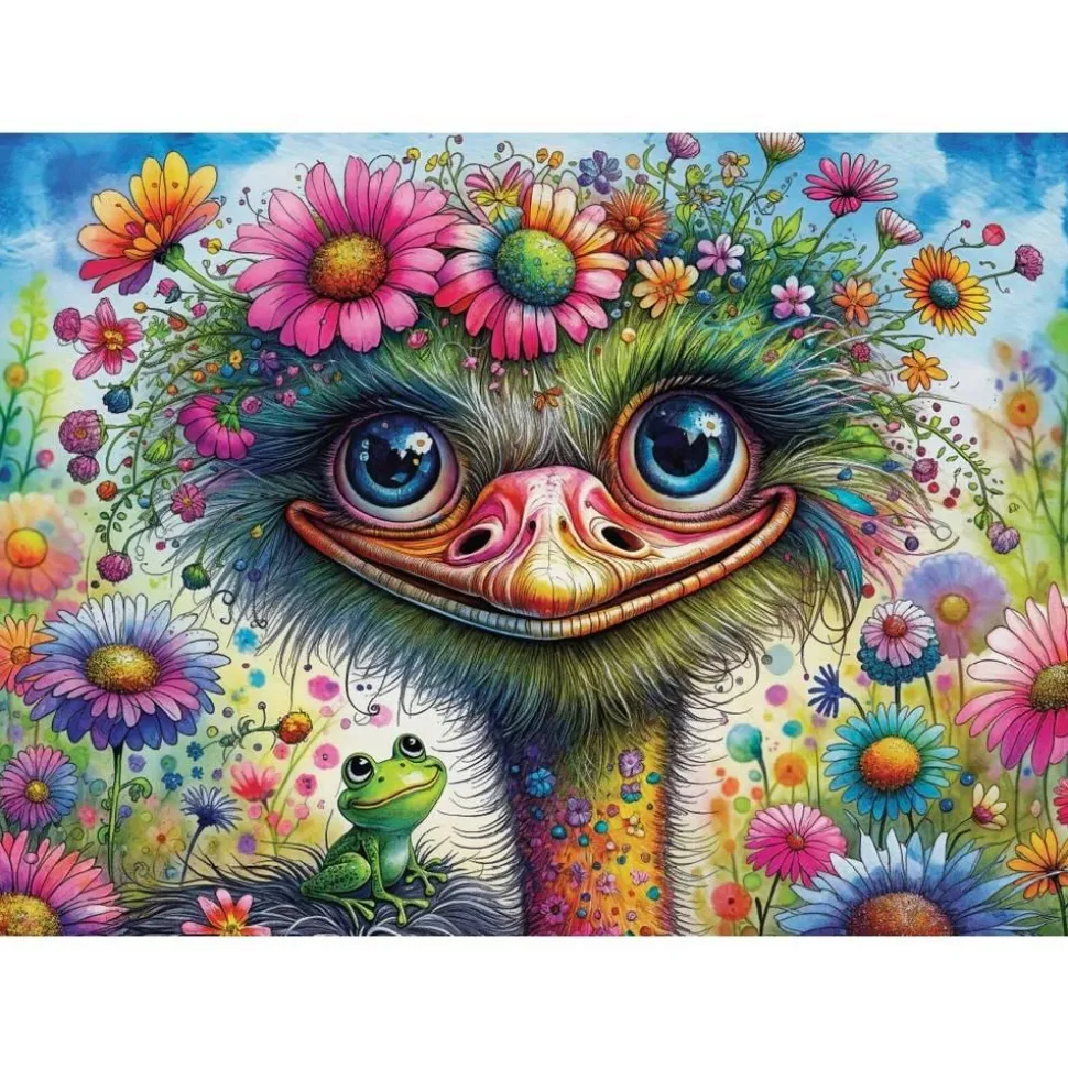 Puzzle 1000 pièces : AUTRUCHE ET AMI - JaCaRou