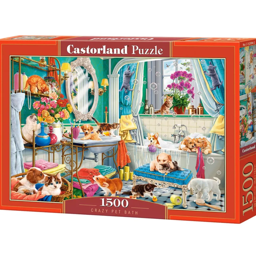 Puzzle 1500 pièces : Bain d'animaux fou - Castorland