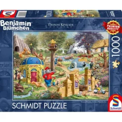 Puzzle 1000 pièces : Benjamin Blümchen, Une journée au zoo de Neustadt - Schmidt