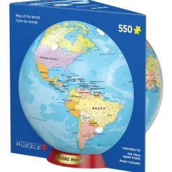 Puzzle 550 pièces : Boite en métal - Carte du monde - Eurographics
