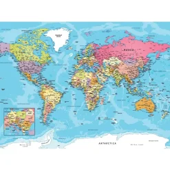 Puzzle 550 pièces : Boite en métal - Carte du monde - Eurographics