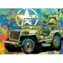Puzzle 550 pièces : Boîte metallique : Jeep Militaire - Eurographics