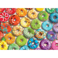 Puzzle 550 pièces : Boîte métal : Arc-en-ciel de beignets - Eurographics