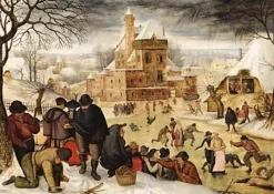 Puzzle 1000 pièces - Brueghel : L'hiver - DToys