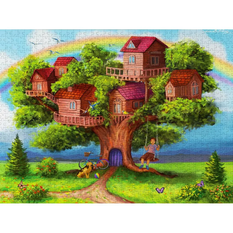 Puzzle 1000 Pièces : Cabanes dans les arbres - EnjoyPuzzle