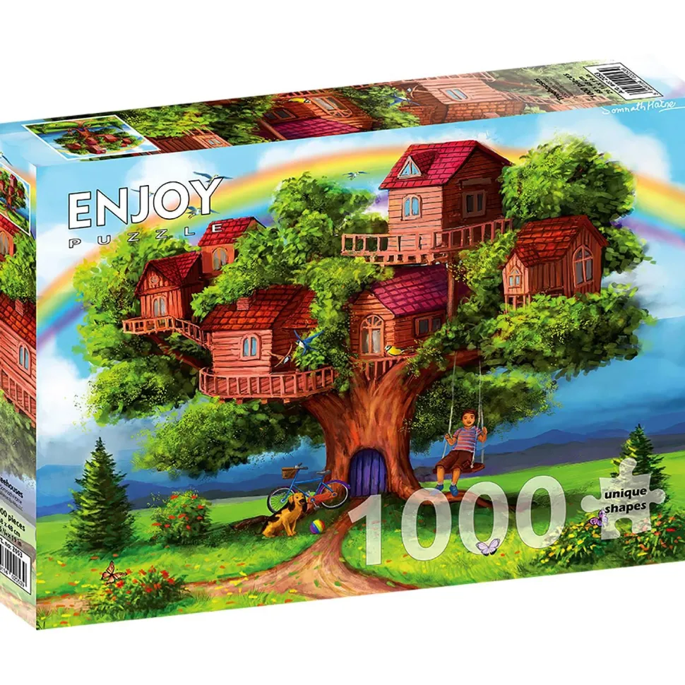 Puzzle 1000 Pièces : Cabanes dans les arbres - EnjoyPuzzle