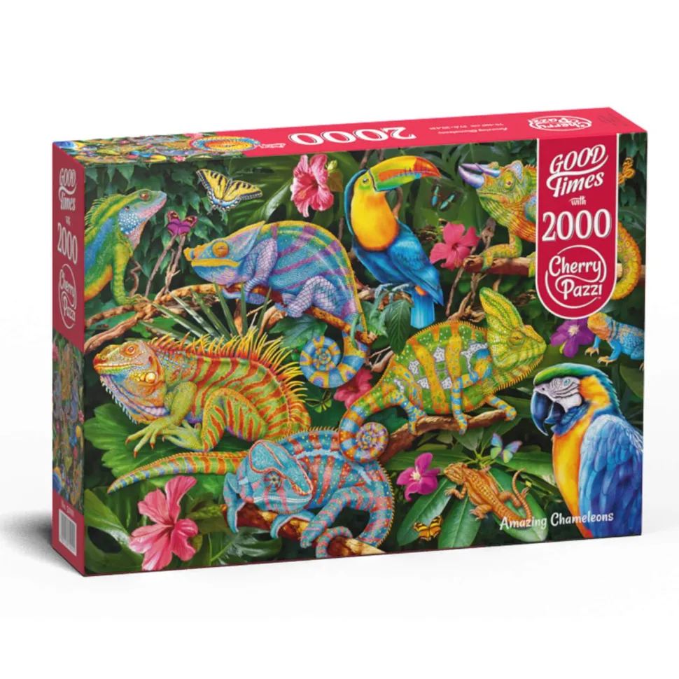 Puzzle 2000 pièces : Caméléons étonnants - CherryPazzi