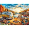 Puzzle 1000 pièces : Camp de Vosvos au Coucher de Soleil - Ks Games