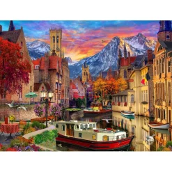 Puzzle 1000 pièces : Canal européen - Vermont Christmas Company