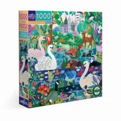 Puzzle 1000 pièces : CANARDS DANS LA CLAIRIÈRE - Eeboo