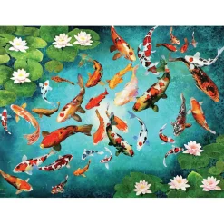 Puzzle 1000 pièces : Carpes Koï colorées - Eurographics