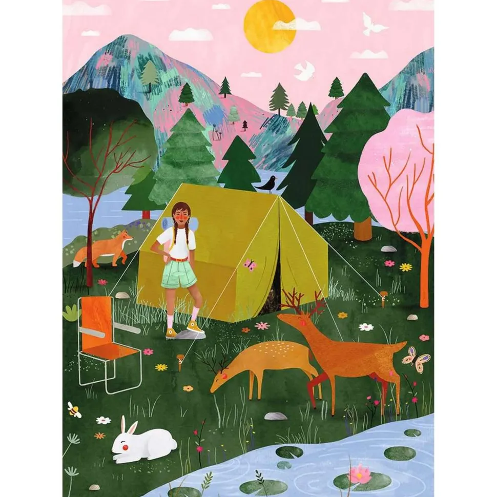 Puzzle 1000 pièces : Carte blanche : Let's go camping, Laura Lhuillier - Nathan