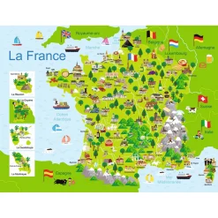 Puzzle 100 pièces : Carte de France - Nathan