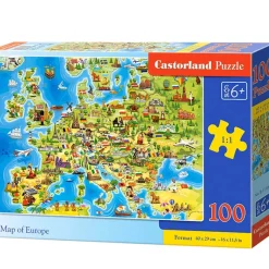 Puzzle 100 pièces : Carte de l'Europe - Castorland