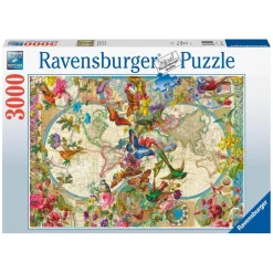 Puzzle 3000 pièces : Carte de la flore et de la faune - Ravensburger