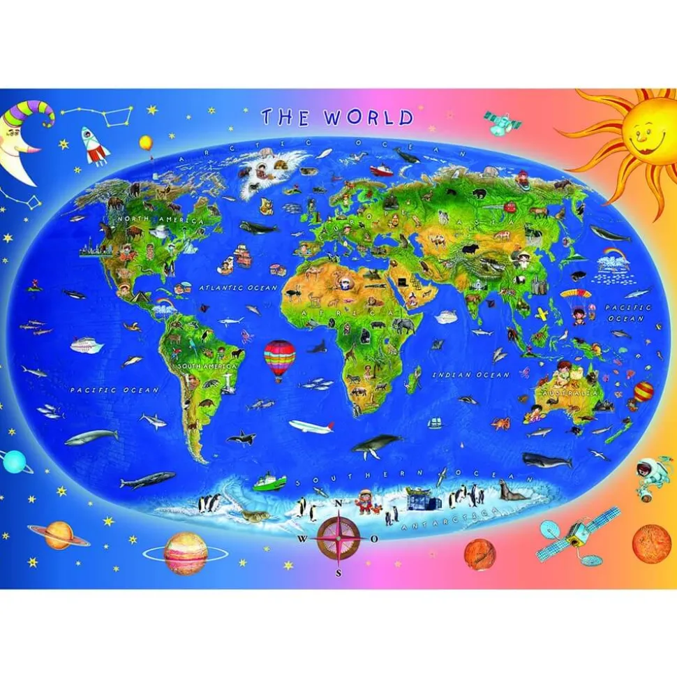 Puzzle 300 pièces : Carte du monde - Dino