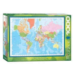 Puzzle 1000 pièces : Carte du Monde - Eurographics