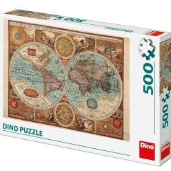 Puzzle 500 pièces : Carte du monde de 1626 - Dino
