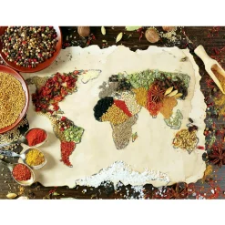 Puzzle 1000 pièces : Carte du monde Herbes et épices - Anatolian