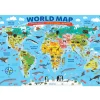 Puzzle 100 pièces : Carte illustrée du monde - Eurographics