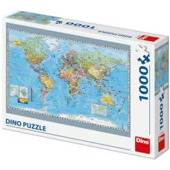 Puzzle 1000 pièces : Carte mondiale politique - Dino