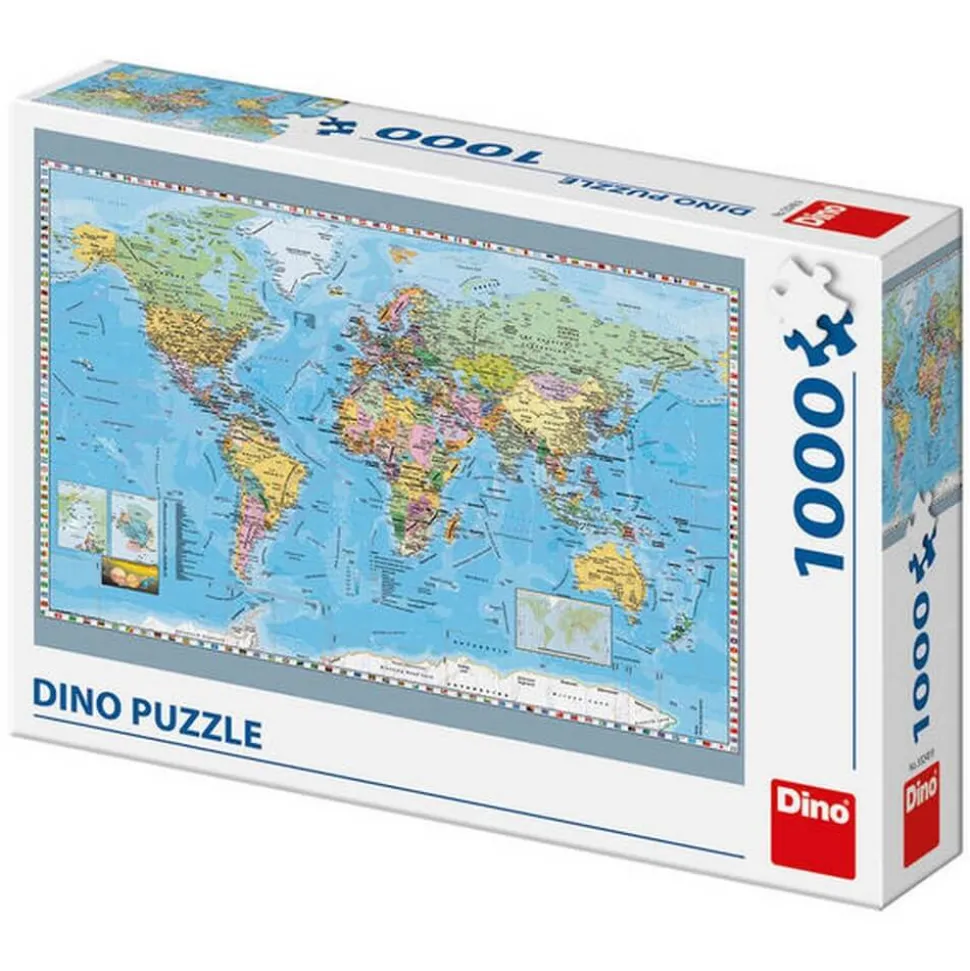 Puzzle 1000 pièces : Carte mondiale politique - Dino