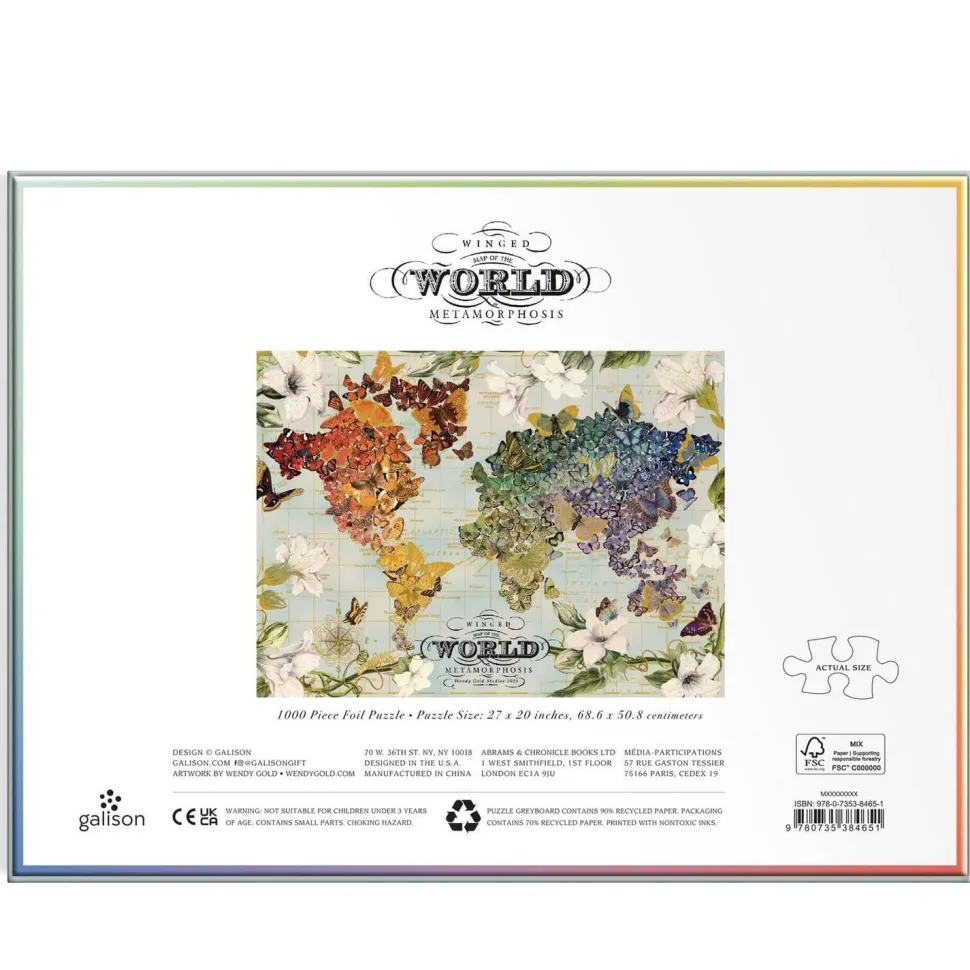 Puzzle 1000 pièces : Carte métamorphosée - Galison