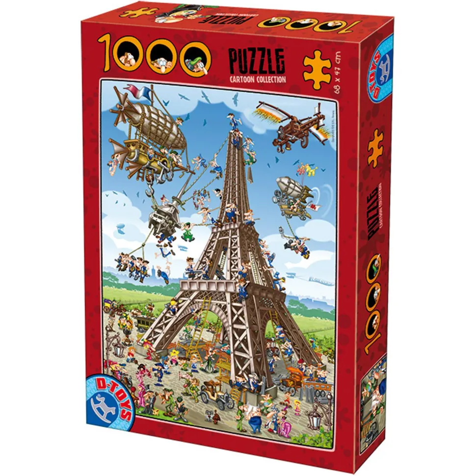 Puzzle 1000 pièces : Cartoon Collection : Tour Eiffel - DToys