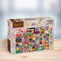 Puzzle 1000 pièces : Cat Crowd - Édition Spéciale Lauren Lowen - Magnolia