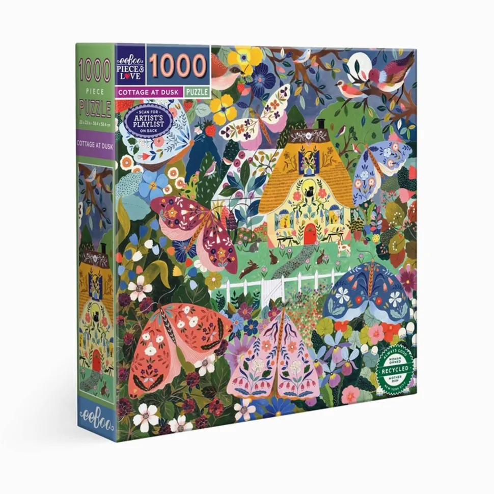 Puzzle 1000 pièces : Chalet au crépuscule - Eeboo