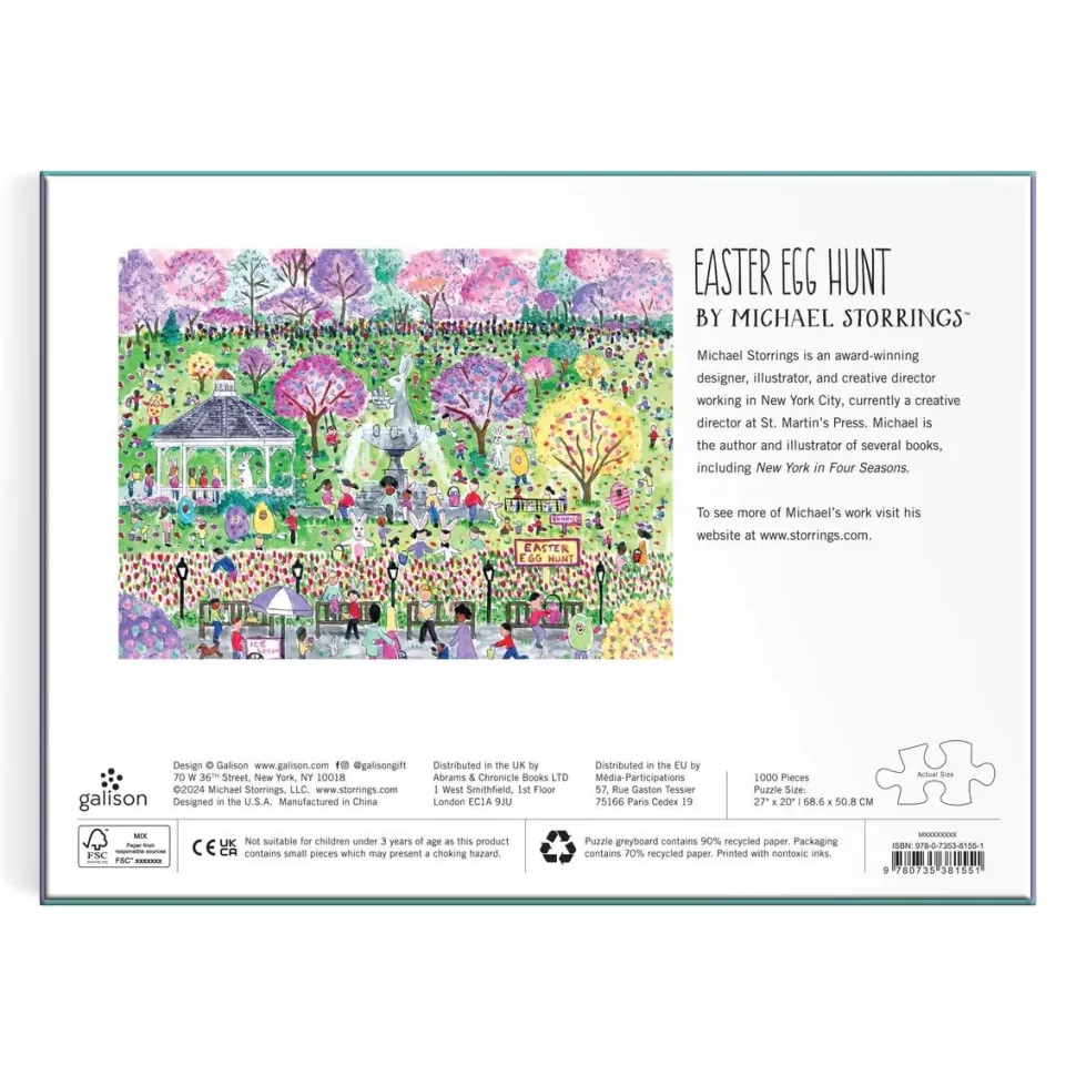 Puzzle 1000 pièces : Chasse aux oeufs de Pâques, Michael Storrings - Galison