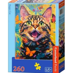 Puzzle 260 pièces : Chat heureux - Castorland