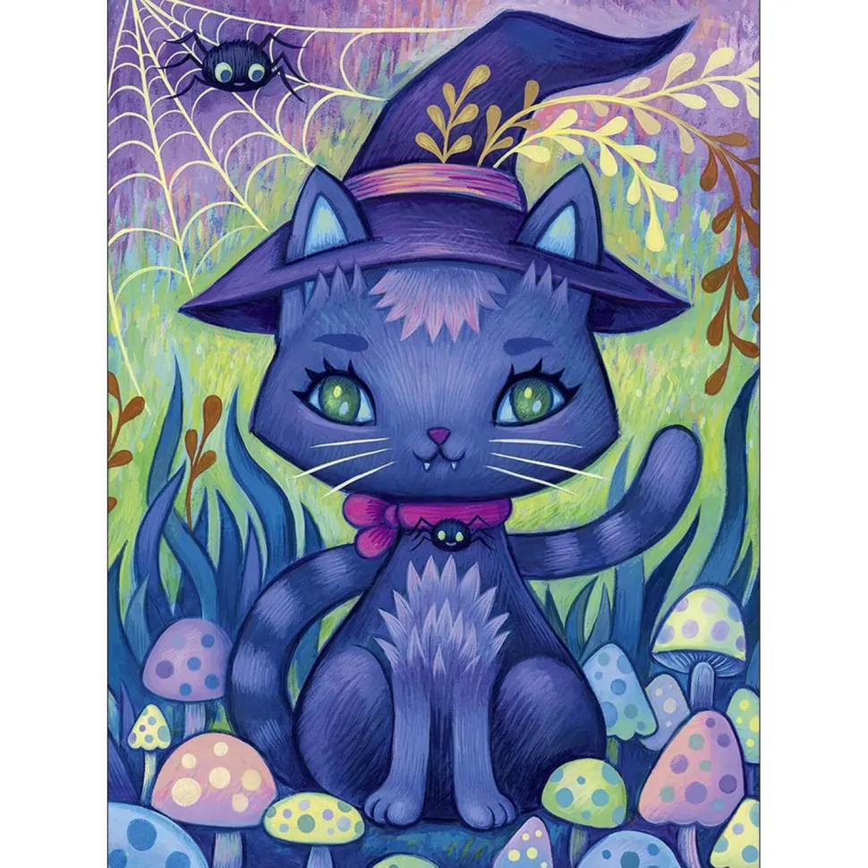 Puzzle 1000 pièces : Chat Sorcière Rêveur - Heye