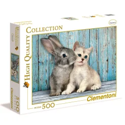 Puzzle 500 pièces : Chaton et lapin - Clementoni