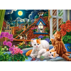 Puzzle 1500 pièces : Chatons sur le toit - Castorland