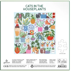 Puzzle 500 pièces : Chats dans les plantes d'intérieur - Galison