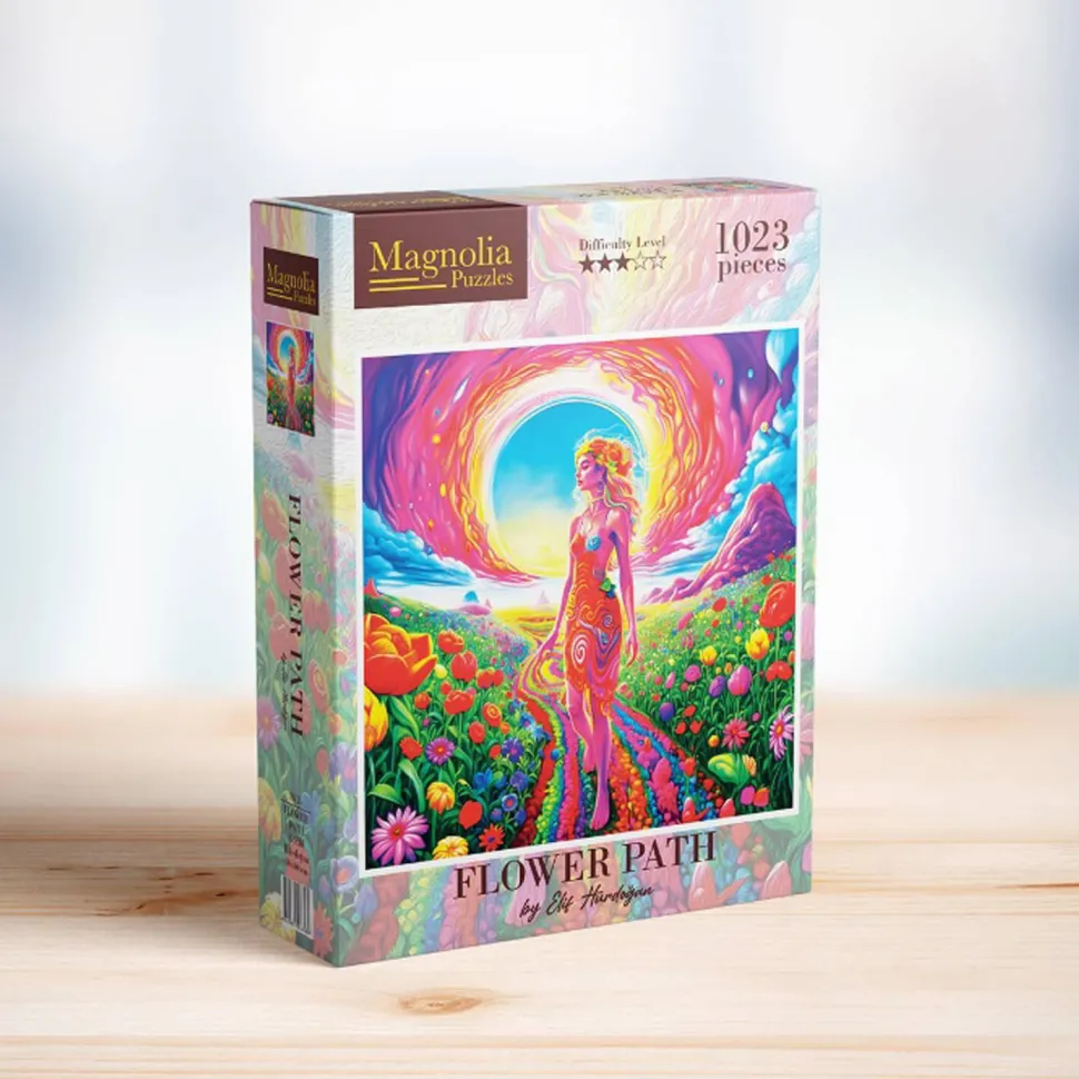 Puzzle 1023 pièces : Chemin fleuri - Édition Spéciale Elif Hurdogan - Magnolia