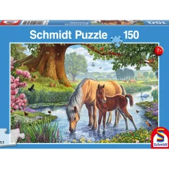 Puzzle 150 pièces : Chevaux dans le ruisseau - Schmidt