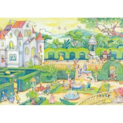 Puzzle 100 pièces : Chez les princesses de conte de fées, avec stickers - Schmidt