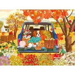 Puzzle 1000 pièces : Chien dans la voiture - Magnolia