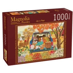 Puzzle 1000 pièces : Chien dans la voiture - Magnolia