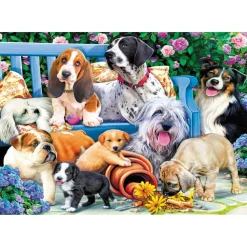 Puzzle 1000 pièces : Chiens du jardin - Trefl