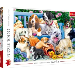 Puzzle 1000 pièces : Chiens du jardin - Trefl
