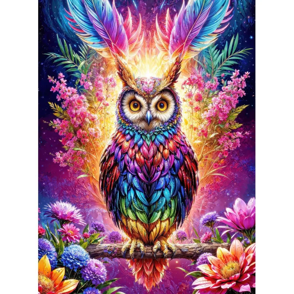 Puzzle 3000 pièces : Chouette Néon - EnjoyPuzzle