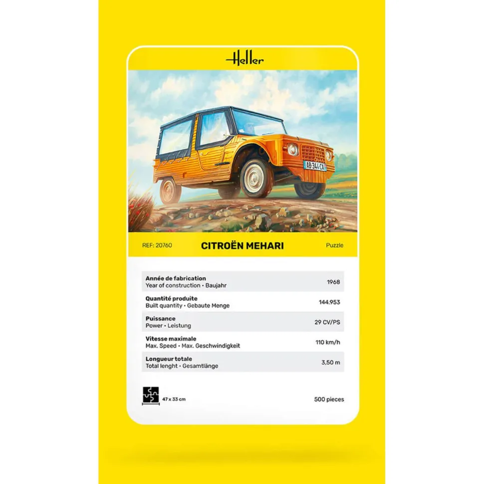 Puzzle 500 pièces : Citroen Mehari - Heller