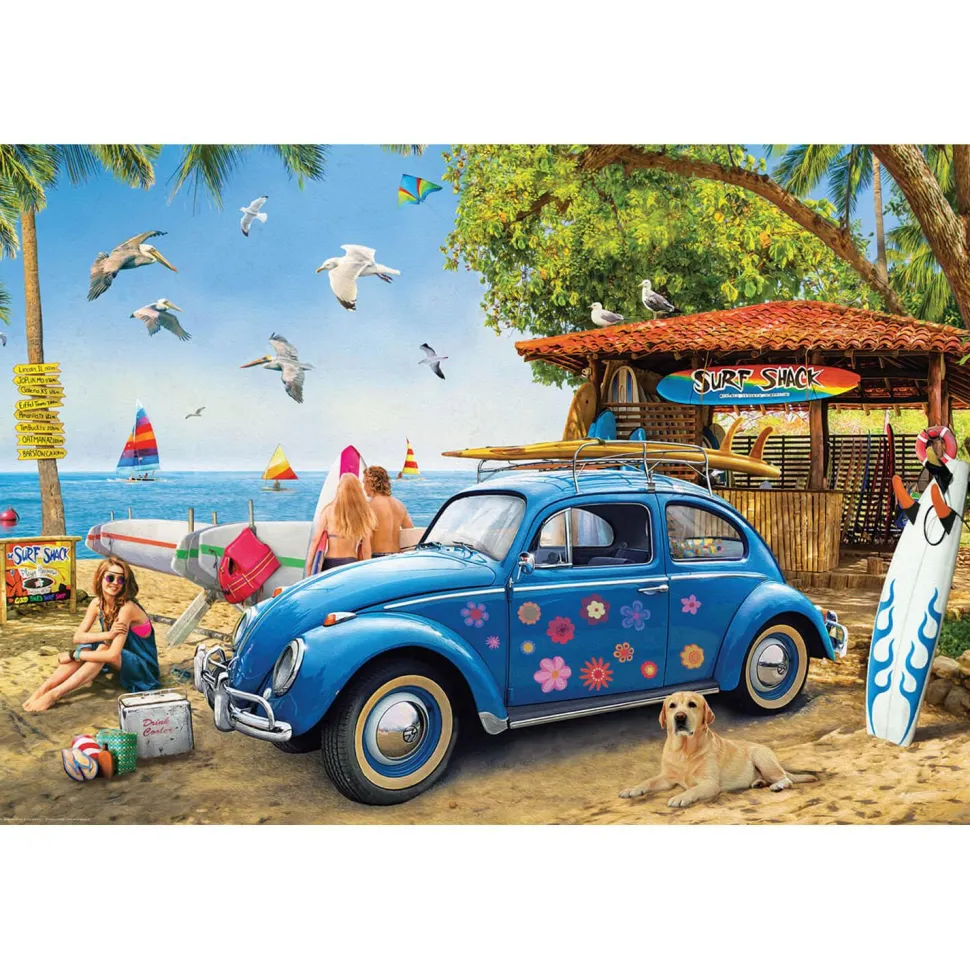 Puzzle 1000 pièces : Coccinelle Surf Shack - Eurographics