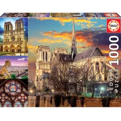 Puzzle 1000 pièces : Collage de Notre-Dame - Educa