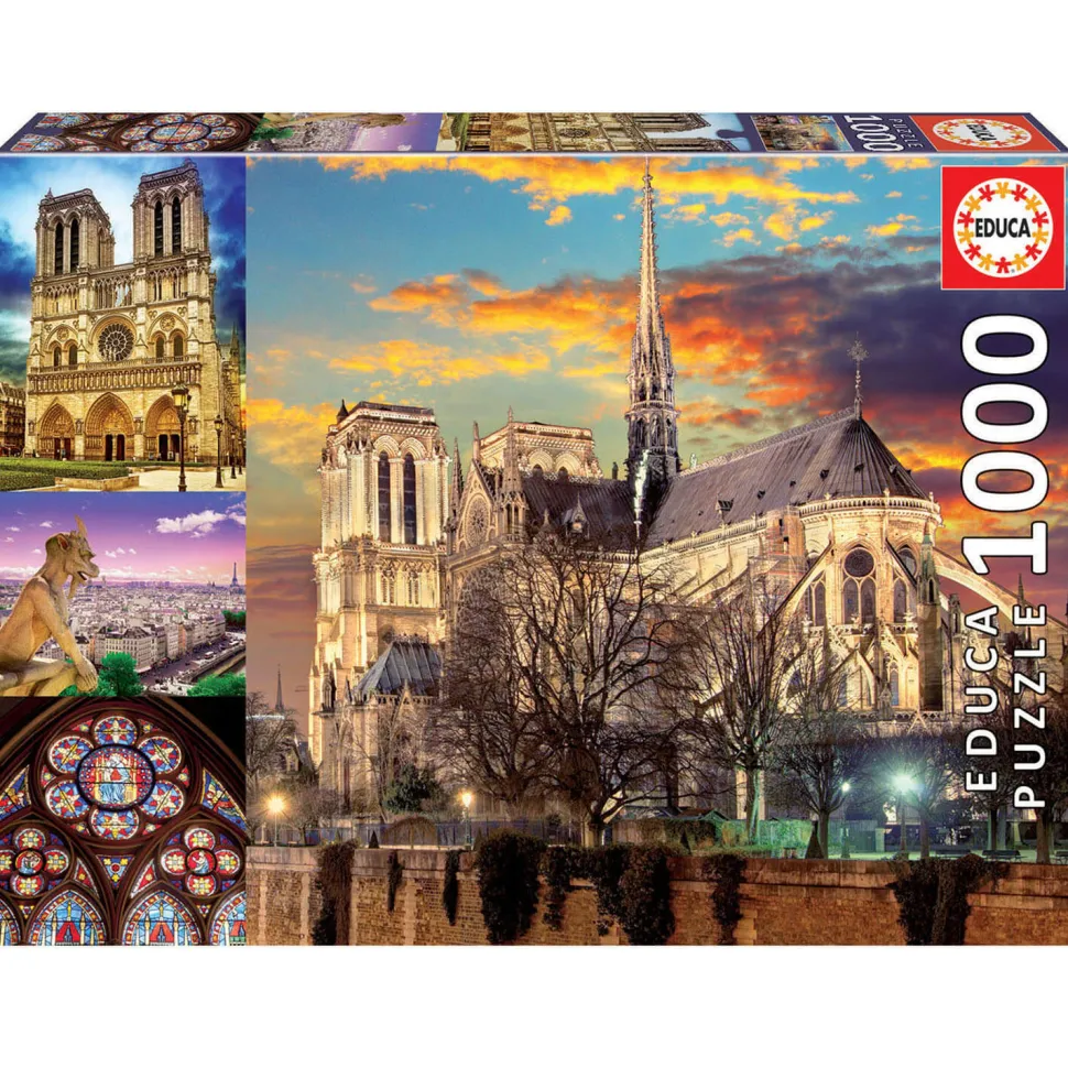 Puzzle 1000 pièces : Collage de Notre-Dame - Educa